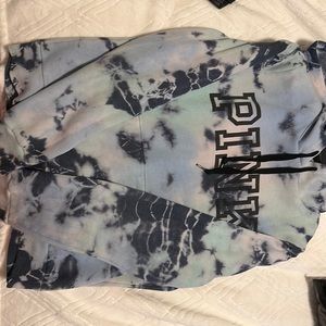 PINK hoodie- Purple Blue and Black Tie Dye